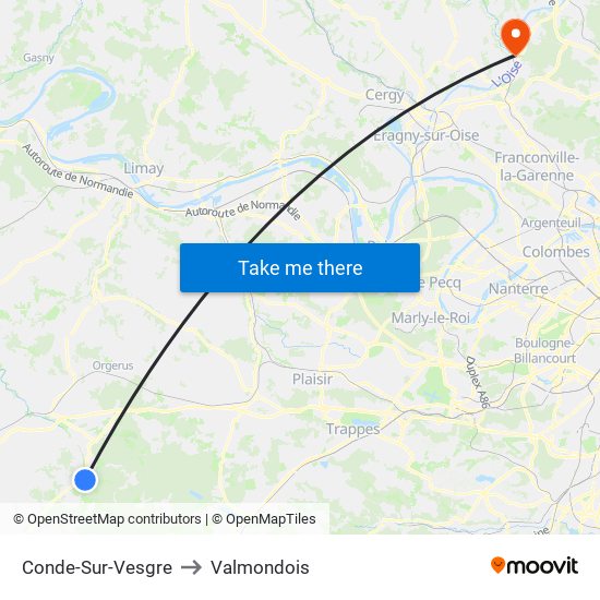 Conde-Sur-Vesgre to Valmondois map