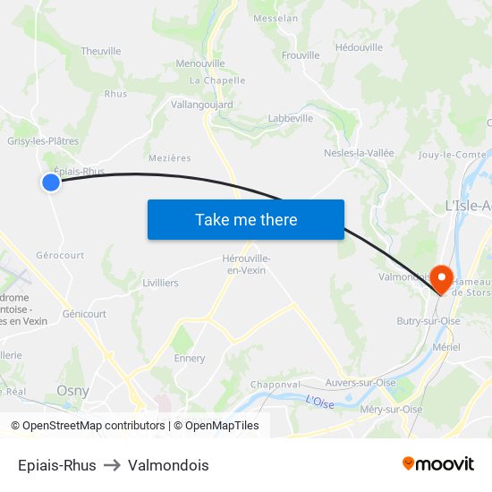 Epiais-Rhus to Valmondois map