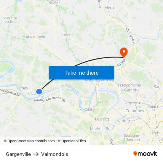 Gargenville to Valmondois map