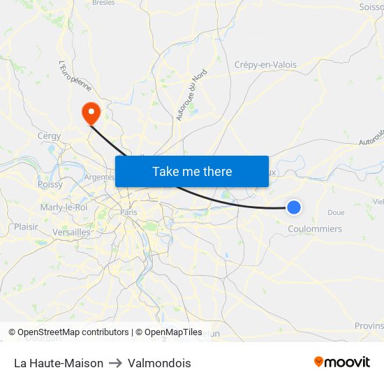 La Haute-Maison to Valmondois map