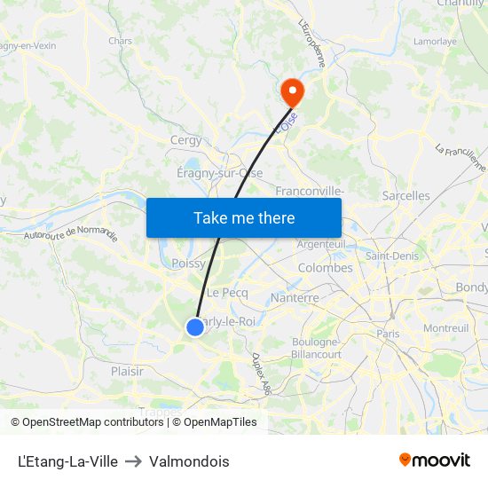L'Etang-La-Ville to Valmondois map