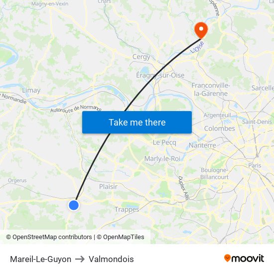 Mareil-Le-Guyon to Valmondois map