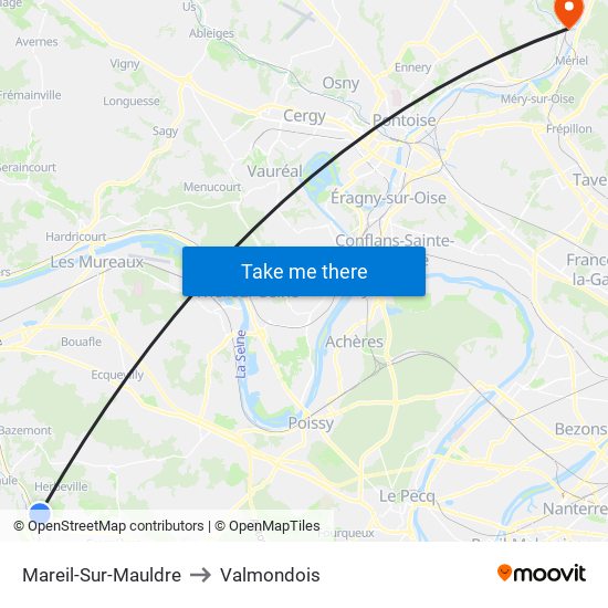 Mareil-Sur-Mauldre to Valmondois map