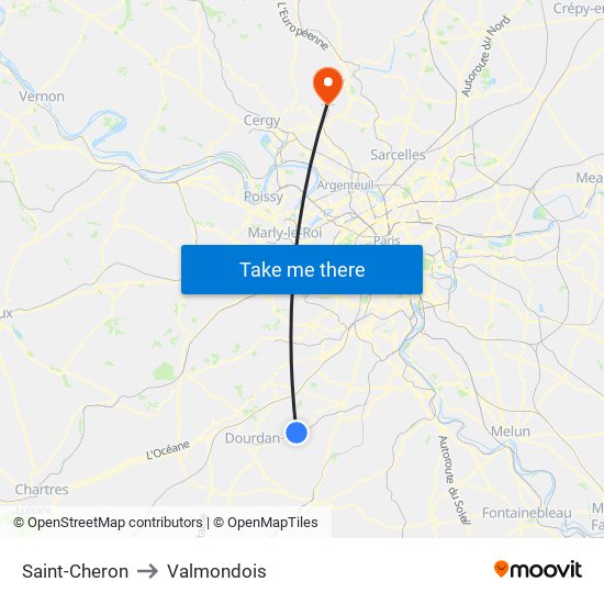 Saint-Cheron to Valmondois map