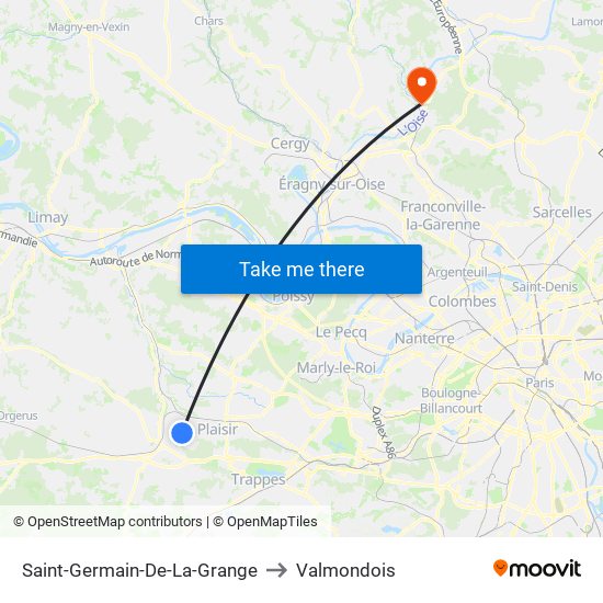 Saint-Germain-De-La-Grange to Valmondois map