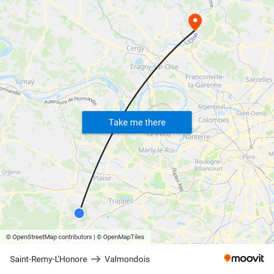 Saint-Remy-L'Honore to Valmondois map