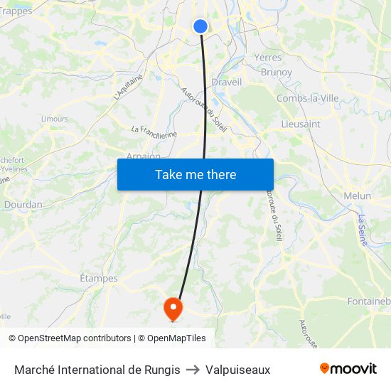 Marché International de Rungis to Valpuiseaux map