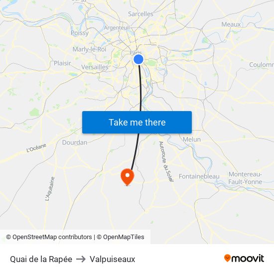 Quai de la Rapée to Valpuiseaux map