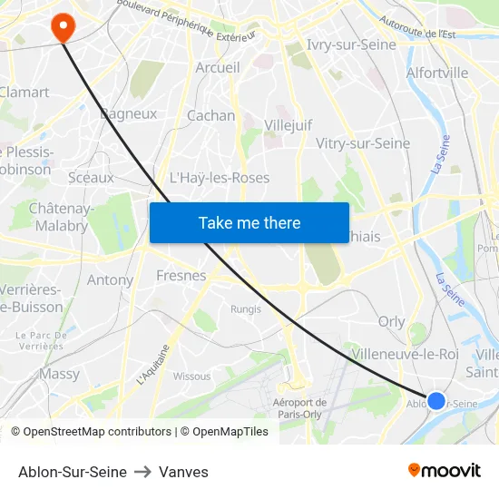 Ablon-Sur-Seine to Vanves map