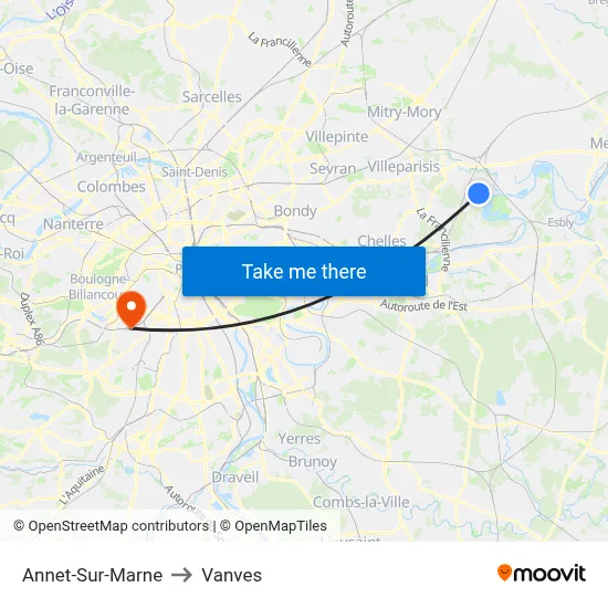 Annet-Sur-Marne to Vanves map