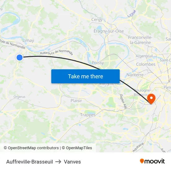 Auffreville-Brasseuil to Vanves map