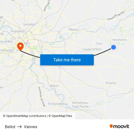 Bellot to Vanves map