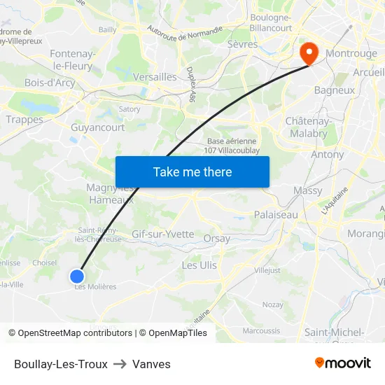 Boullay-Les-Troux to Vanves map