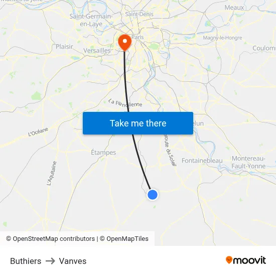 Buthiers to Vanves map