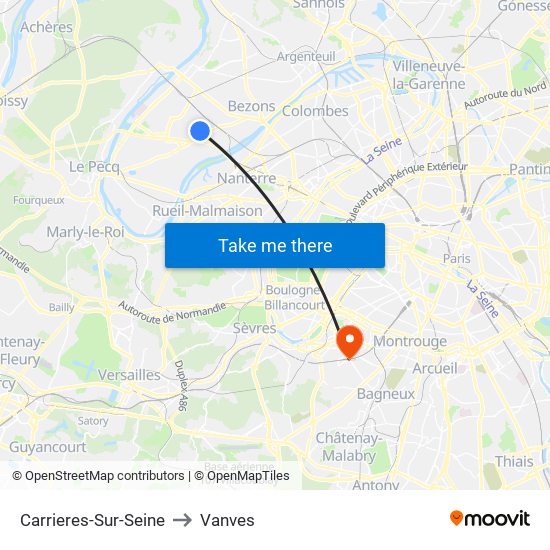 Carrieres-Sur-Seine to Vanves map