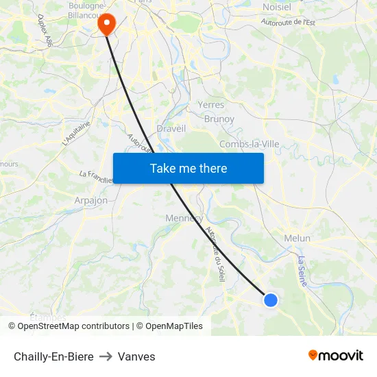 Chailly-En-Biere to Vanves map