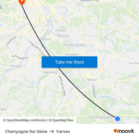 Champagne-Sur-Seine to Vanves map