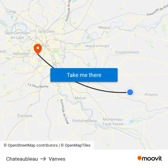 Chateaubleau to Vanves map