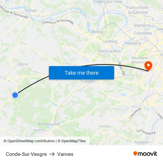 Conde-Sur-Vesgre to Vanves map