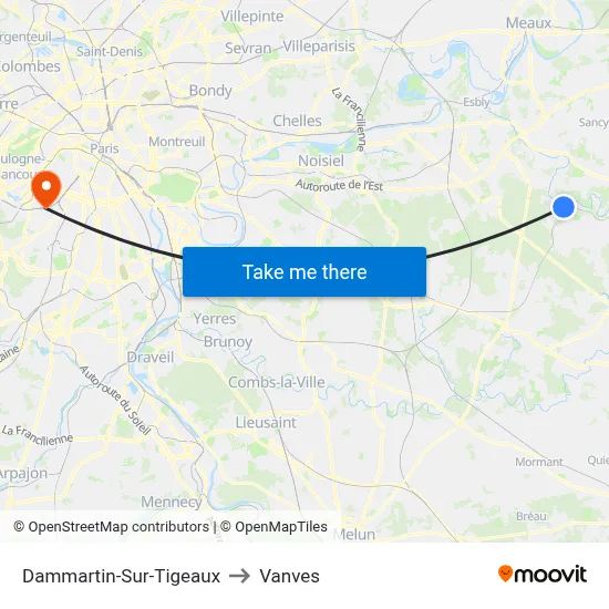 Dammartin-Sur-Tigeaux to Vanves map