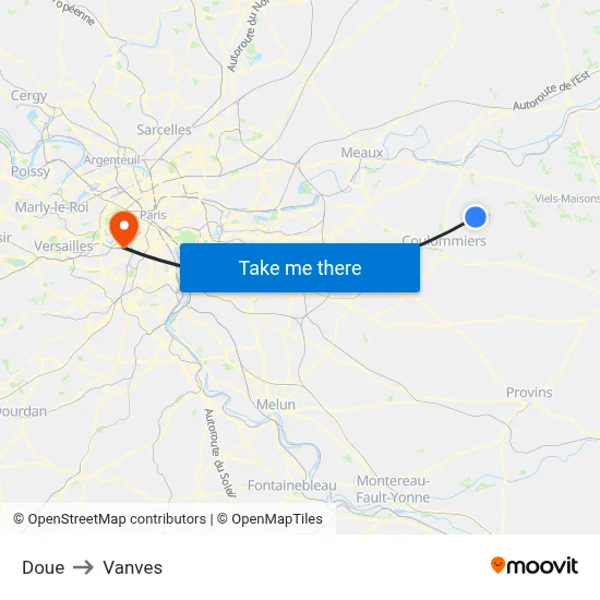 Doue to Vanves map