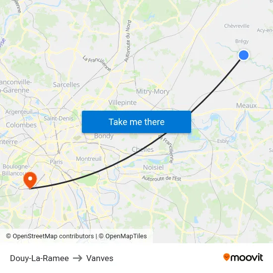 Douy-La-Ramee to Vanves map