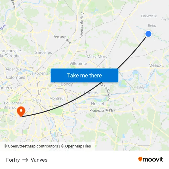 Forfry to Vanves map