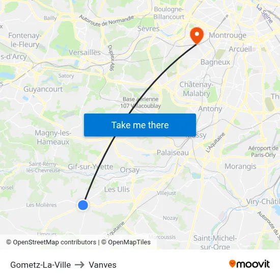 Gometz-La-Ville to Vanves map