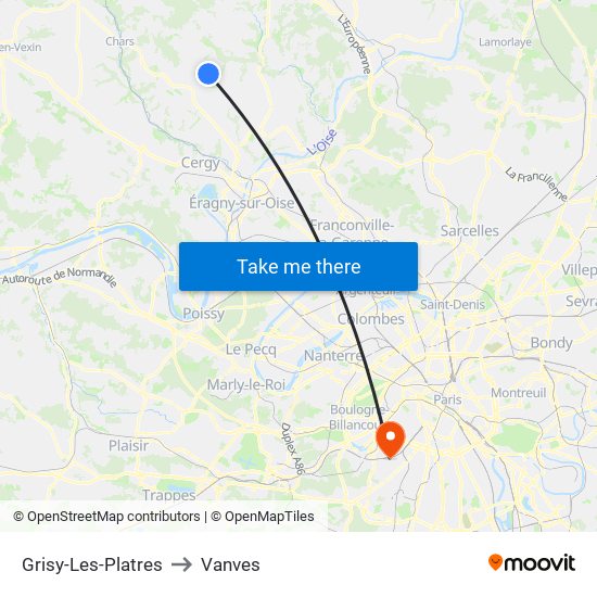 Grisy-Les-Platres to Vanves map