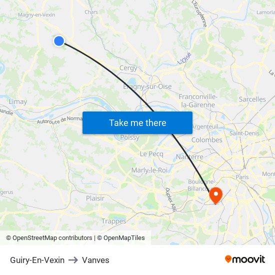 Guiry-En-Vexin to Vanves map