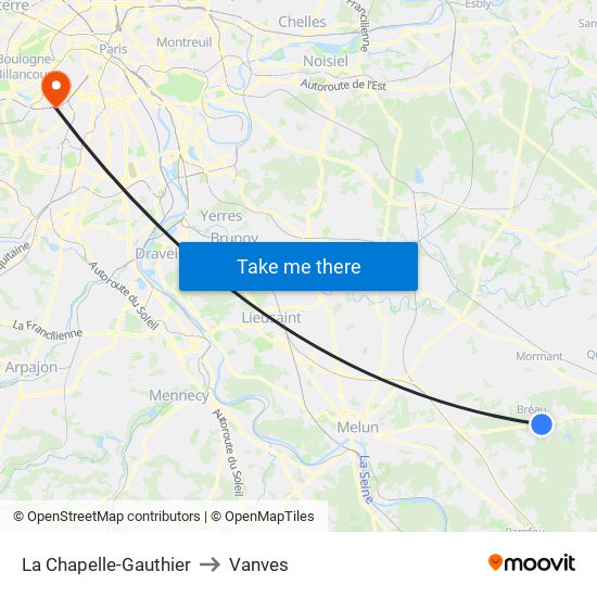 La Chapelle-Gauthier to Vanves map