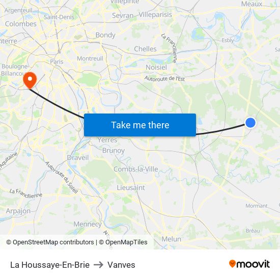 La Houssaye-En-Brie to Vanves map
