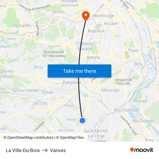 La Ville-Du-Bois to Vanves map