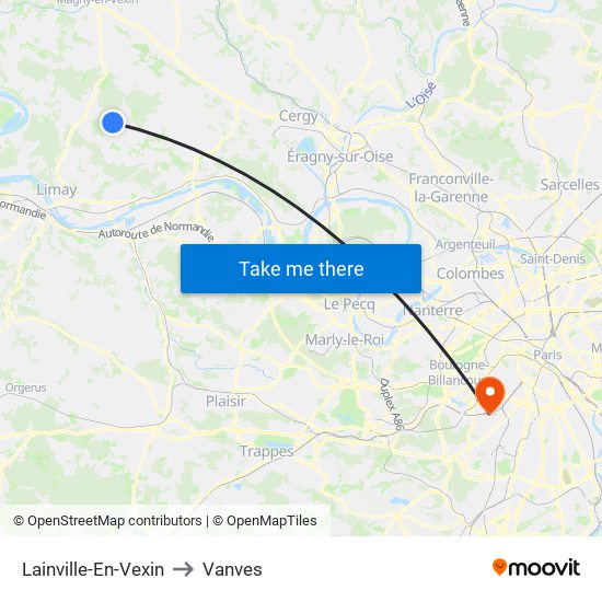 Lainville-En-Vexin to Vanves map