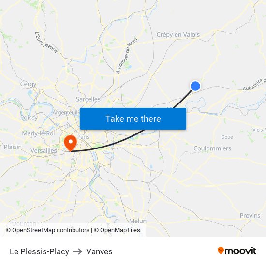 Le Plessis-Placy to Vanves map