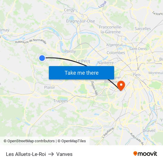 Les Alluets-Le-Roi to Vanves map