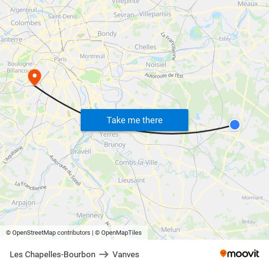 Les Chapelles-Bourbon to Vanves map