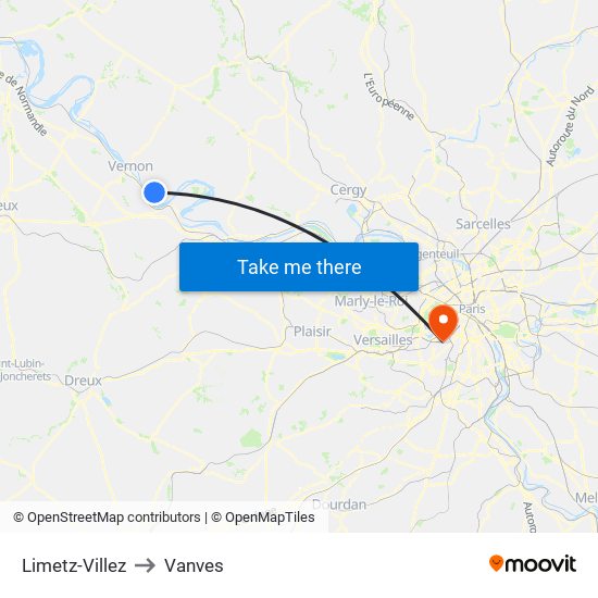 Limetz-Villez to Vanves map