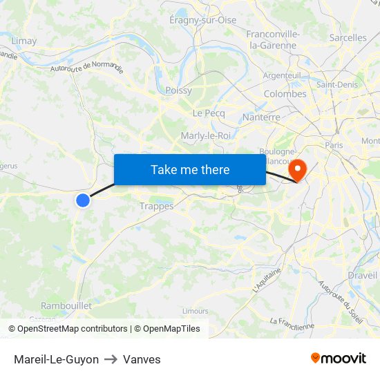 Mareil-Le-Guyon to Vanves map