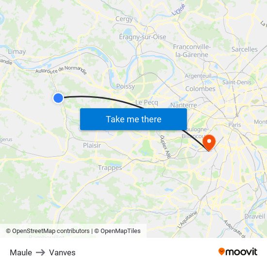 Maule to Vanves map