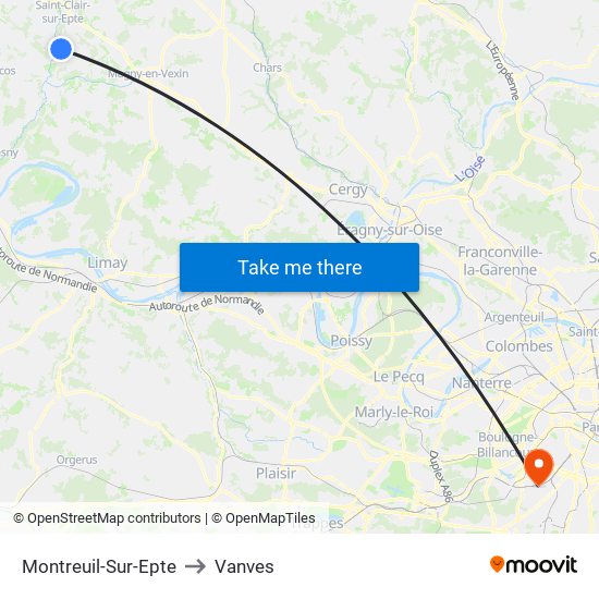 Montreuil-Sur-Epte to Vanves map