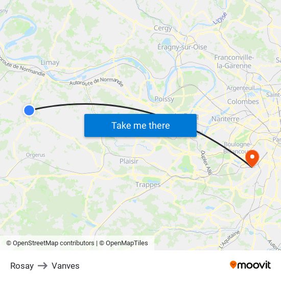 Rosay to Vanves map