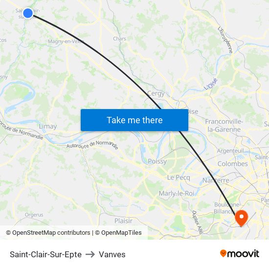 Saint-Clair-Sur-Epte to Vanves map