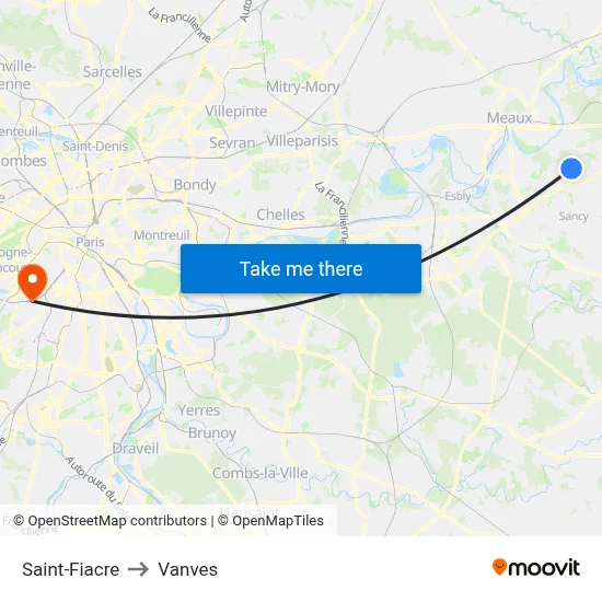 Saint-Fiacre to Vanves map
