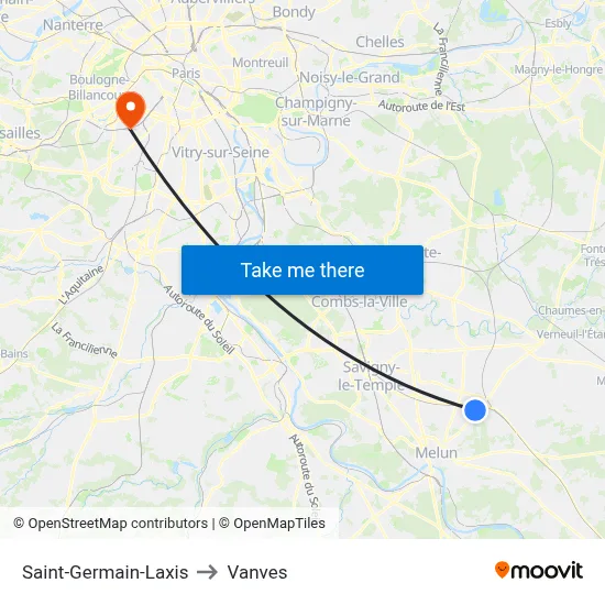 Saint-Germain-Laxis to Vanves map