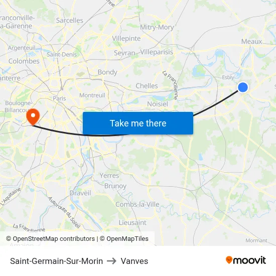 Saint-Germain-Sur-Morin to Vanves map
