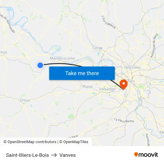 Saint-Illiers-Le-Bois to Vanves map