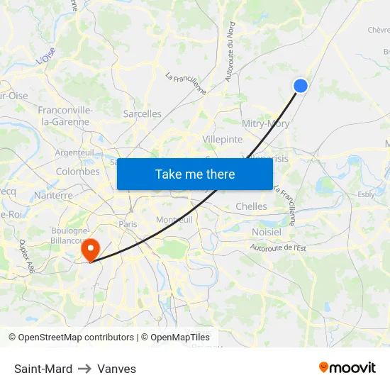Saint-Mard to Vanves map