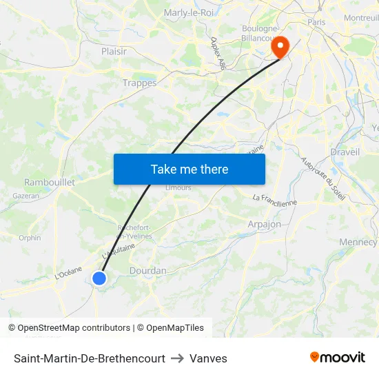 Saint-Martin-De-Brethencourt to Vanves map
