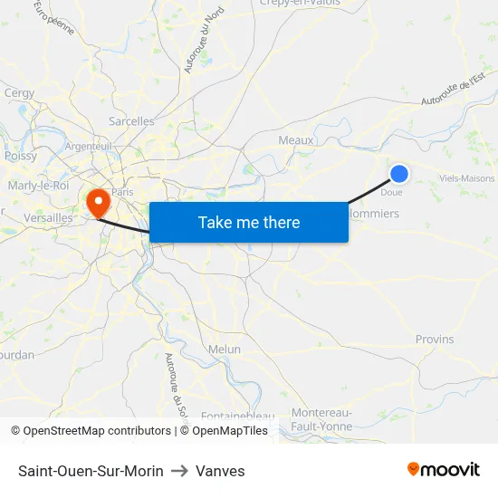 Saint-Ouen-Sur-Morin to Vanves map